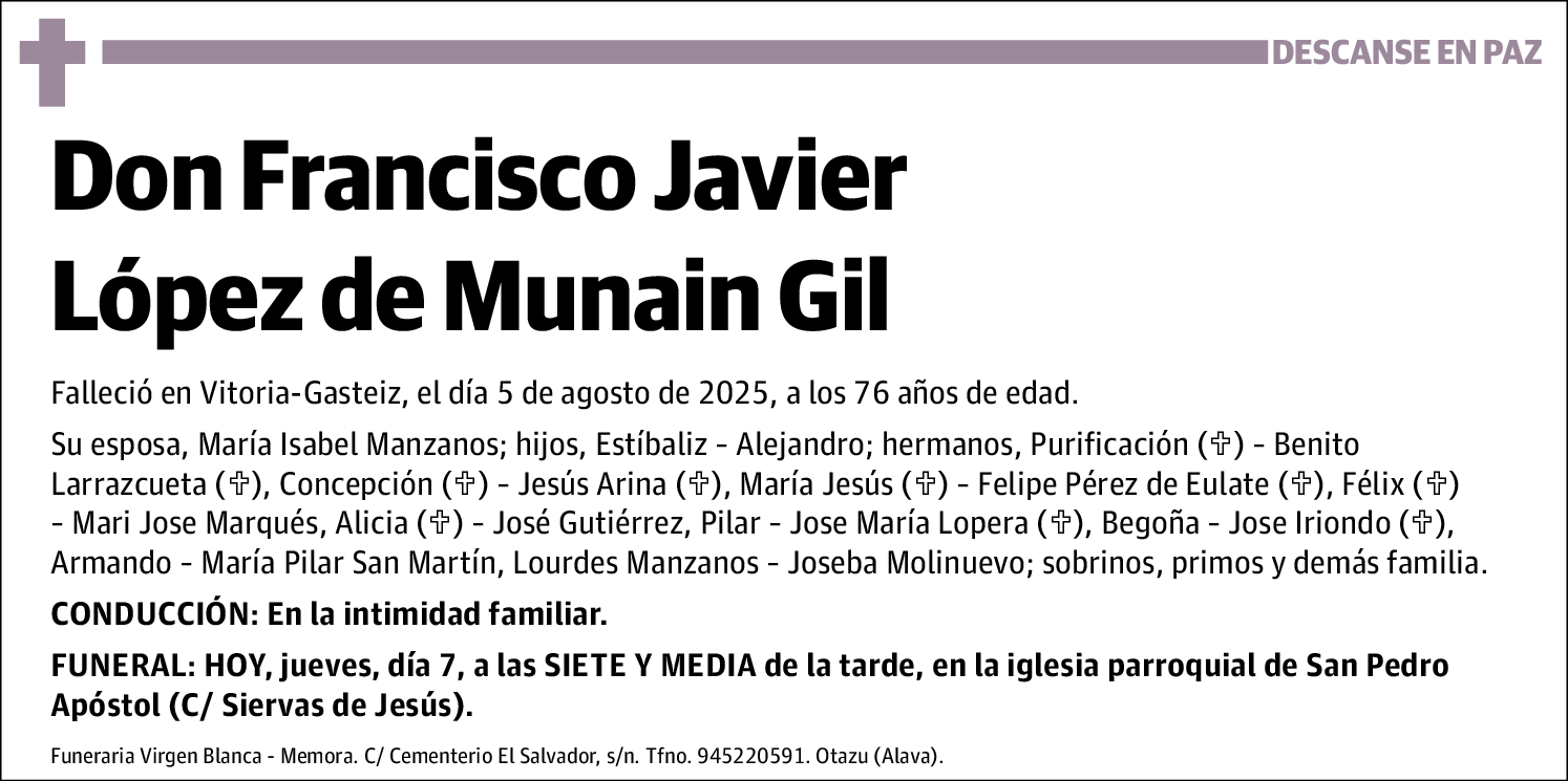 Francisco Javier López de Munain Gil