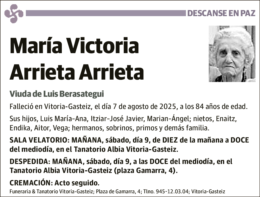 María Victoria Arrieta Arrieta