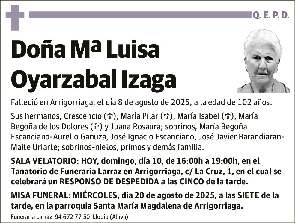 Mª Luisa Oyarzabal Izaga