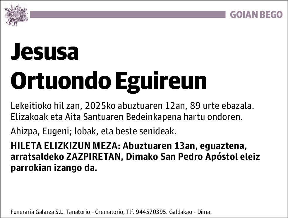 Jesusa Ortuondo Eguireun