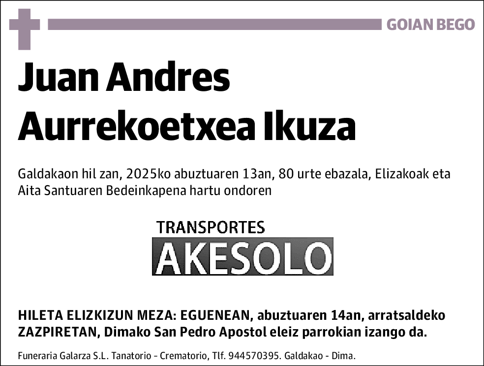Juan Andres Aurrekoetxea Ikuza