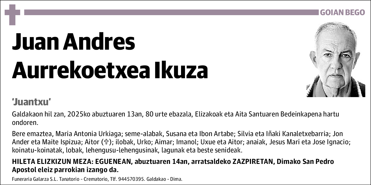 Juan Andres Aurrekoetxea Ikuza