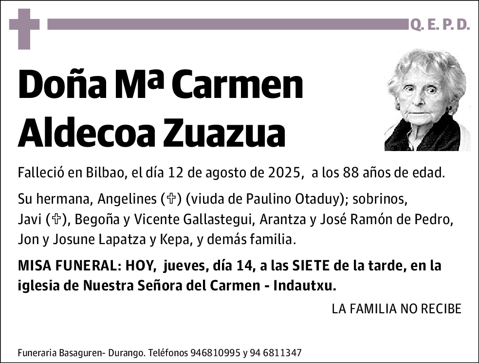 Mª Carmen Aldecoa Zuazua