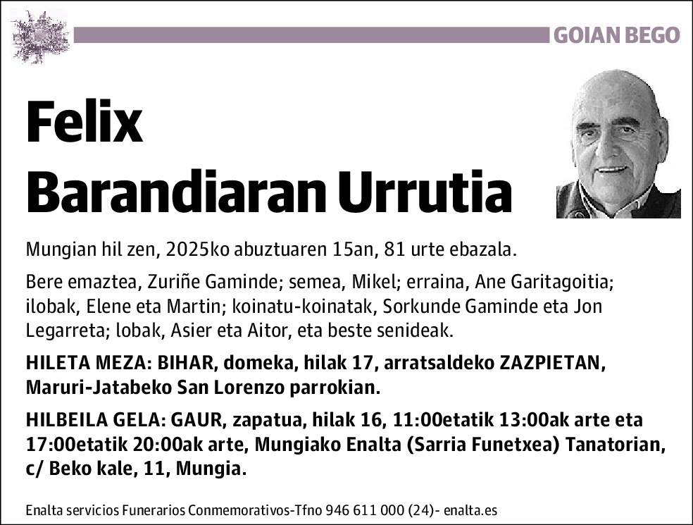 Felix Barandiaran Urrrutia