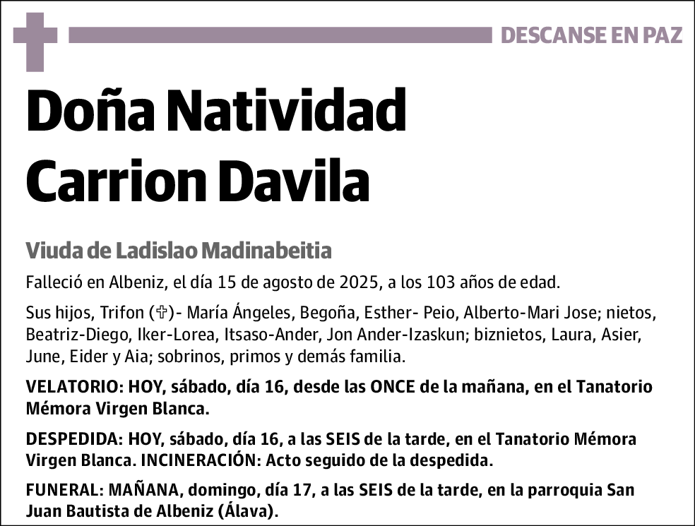 Natividad Carrion Davila