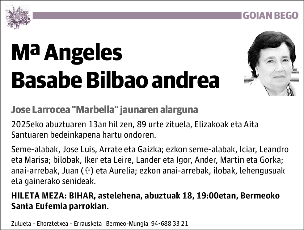 Mª Angeles Basabe Bilbao