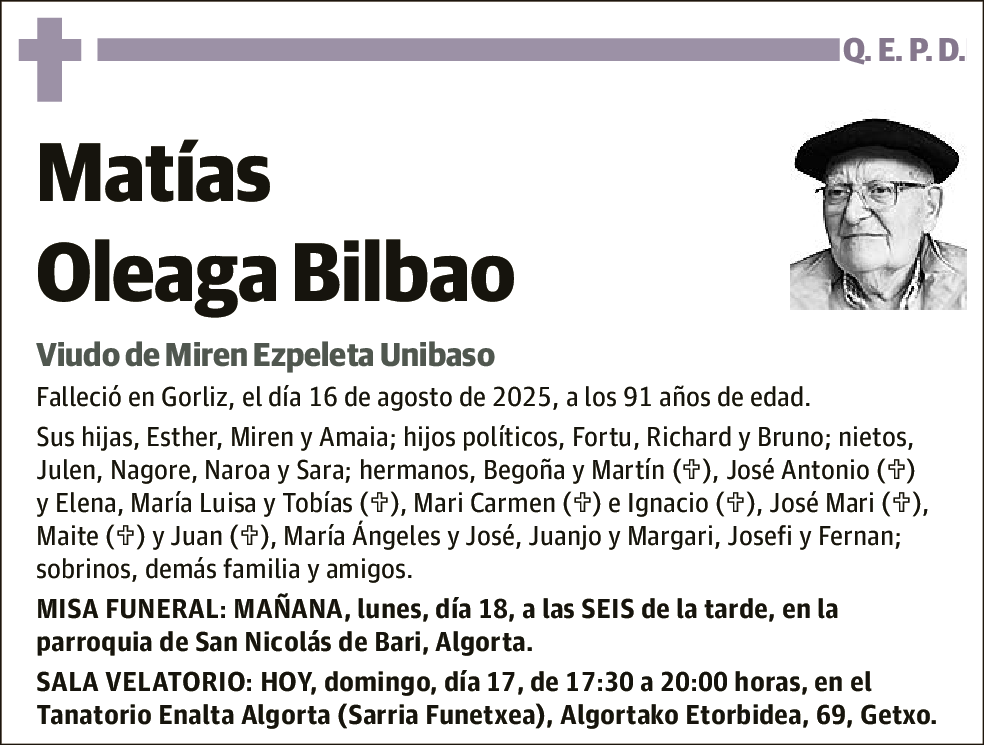 Matías Oleaga Bilbao