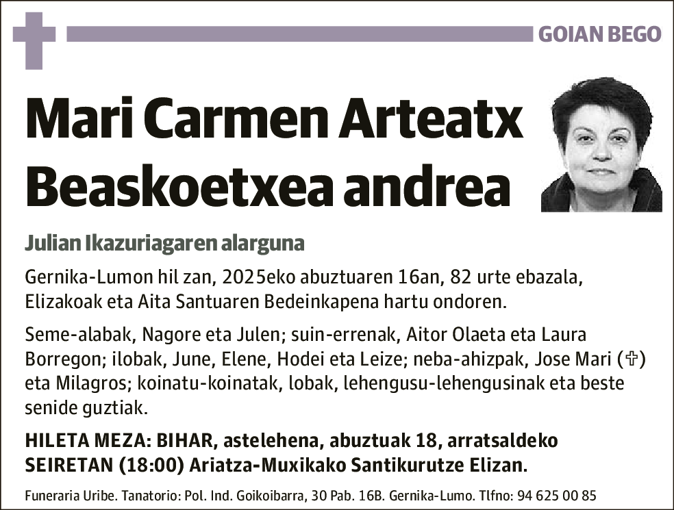 Mari Carmen Arteatx Beaskoetxea
