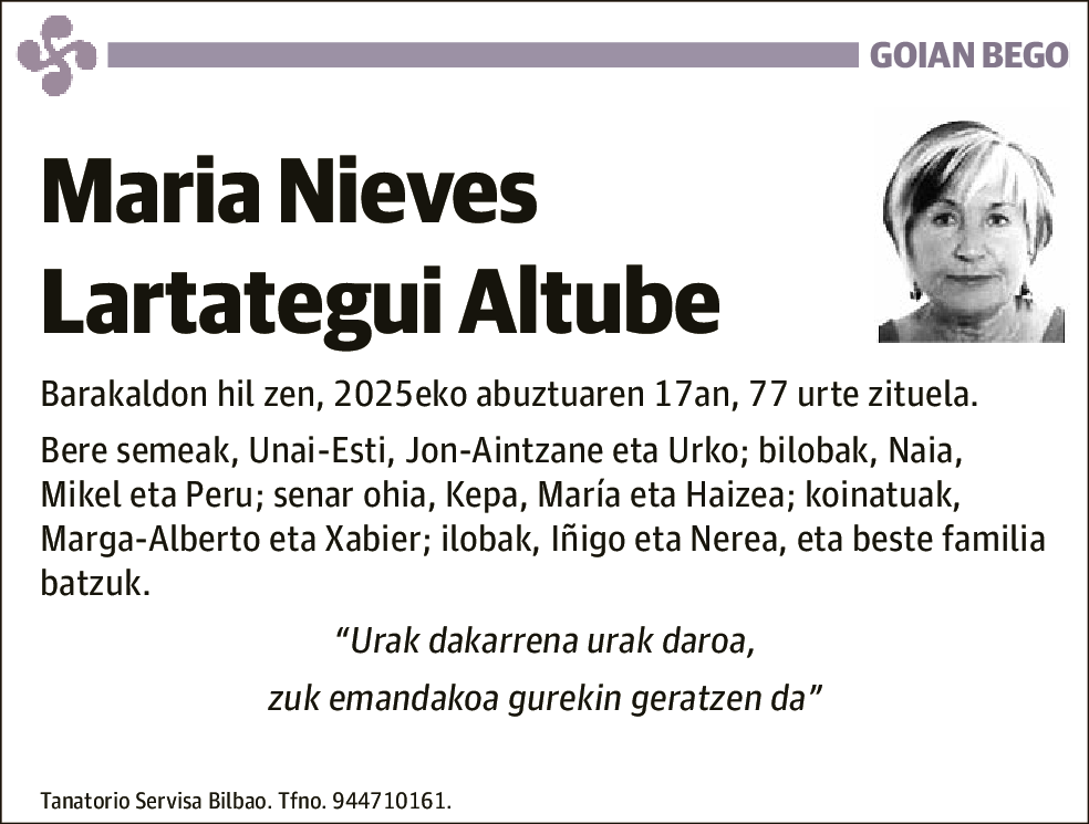 María Nieves Lartategui Altube