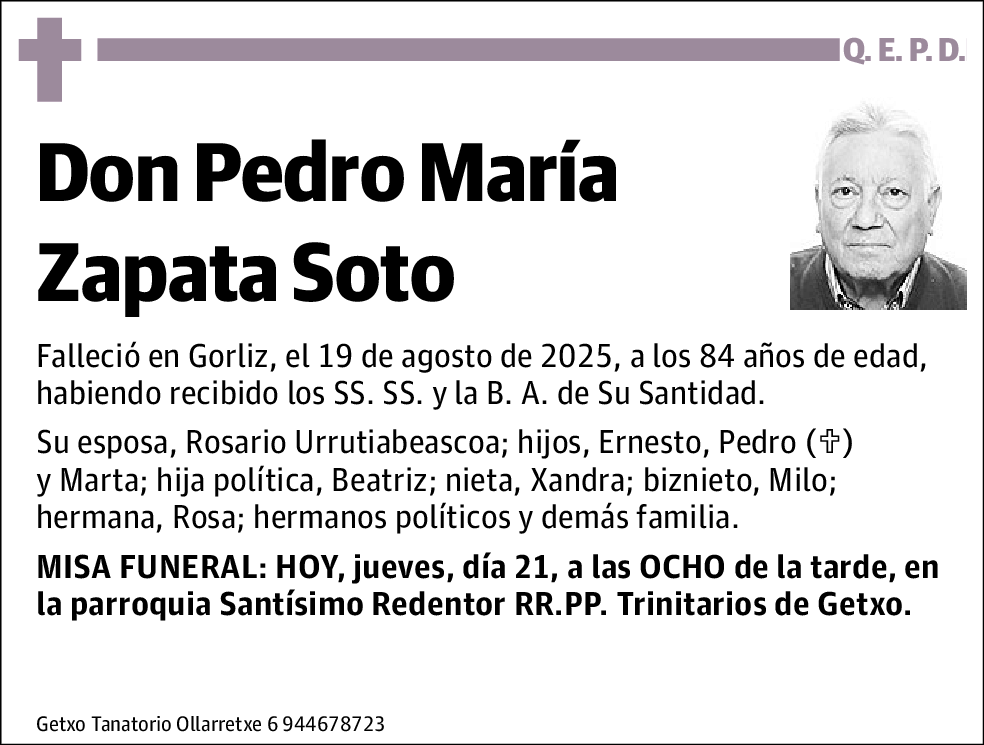 Pedro María Zapata Soto