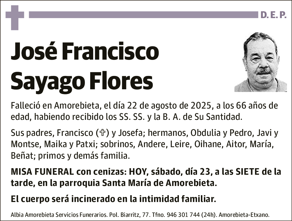 José Francisco Sayago Flores