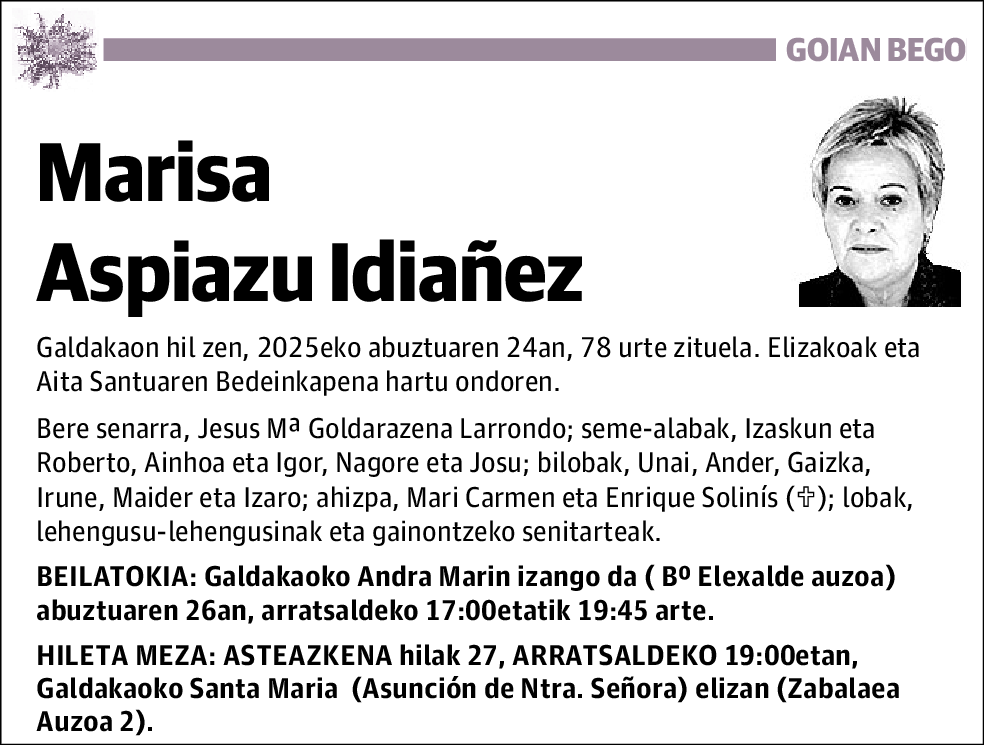 Marisa Aspiazu Idiañez