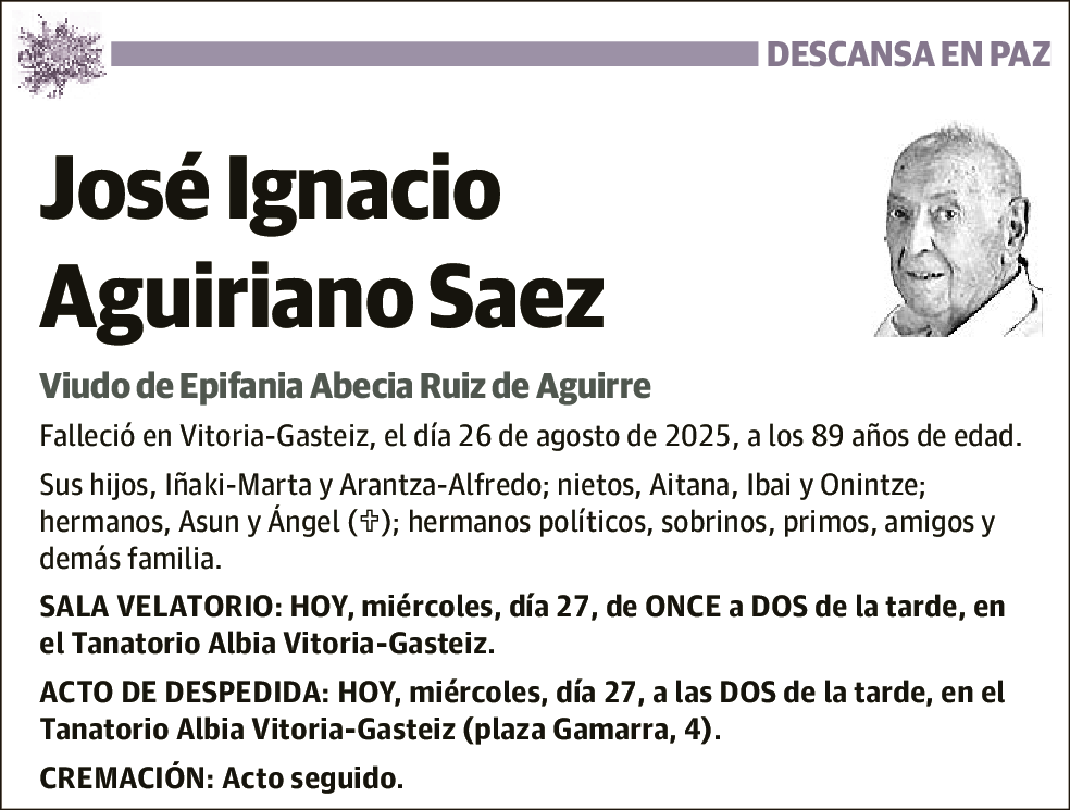 José Ignacio Aguiriano Saez