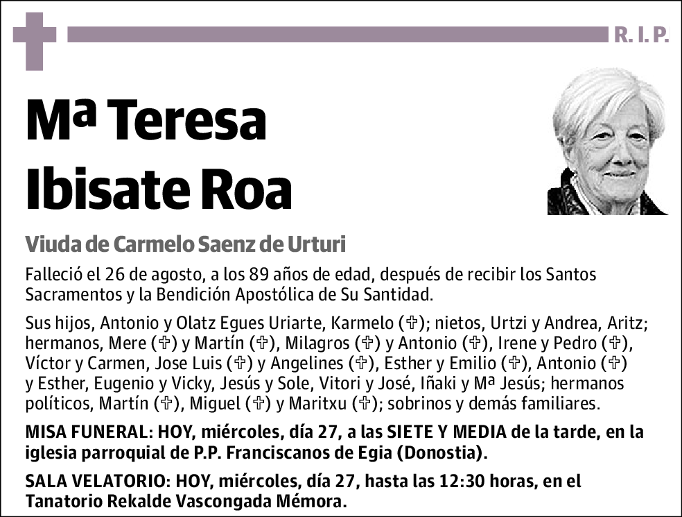 Mª Teresa Ibisate Roa