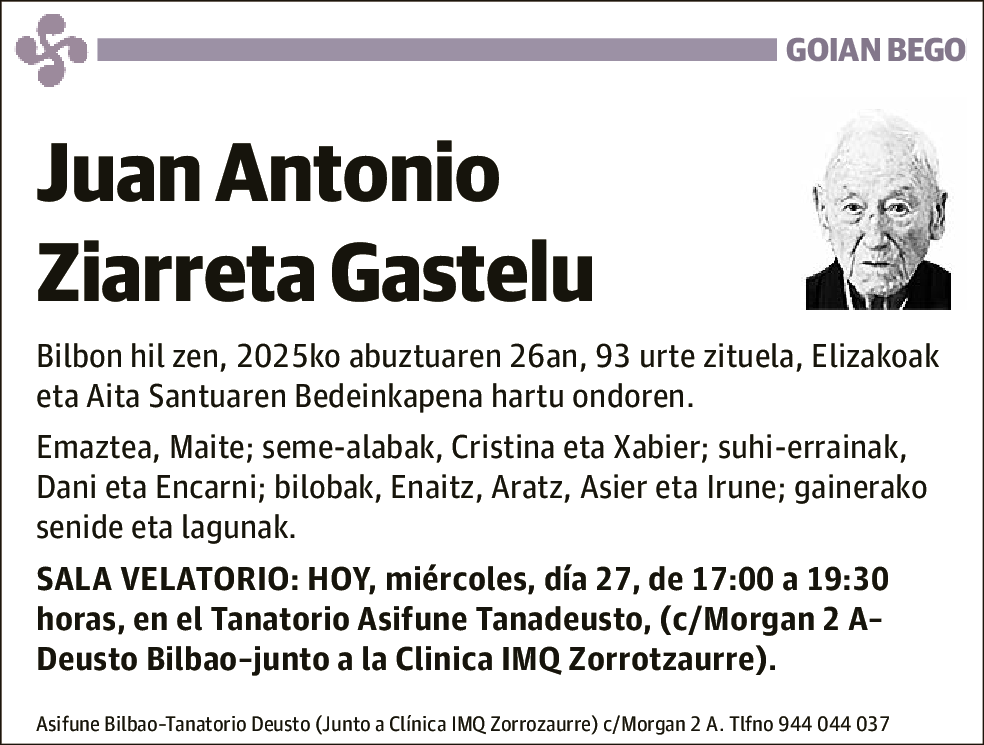 Juan Antonio Ziarreta Gastelu
