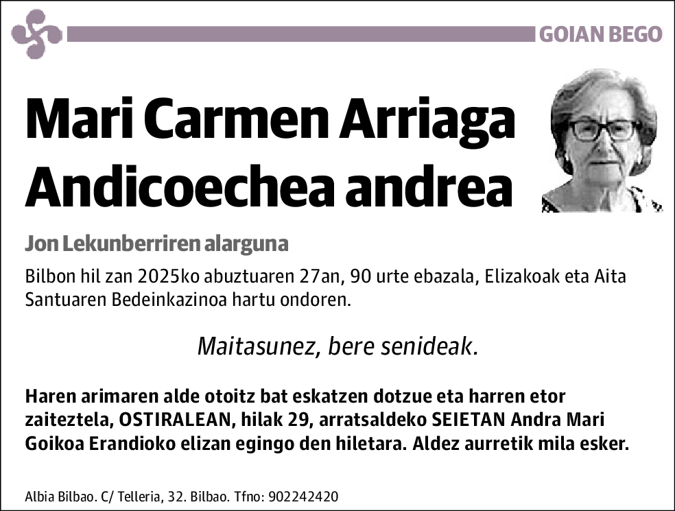Mari Carmen Arriaga Andicoechea