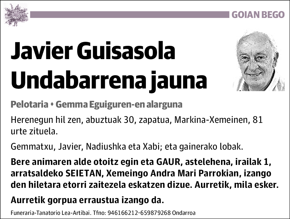 Javier Guisasola Undabarrena