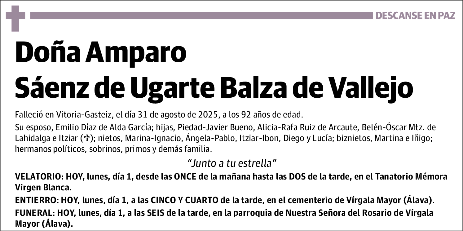 Amparo Sáenz de Ugarte Balza de Vallejo