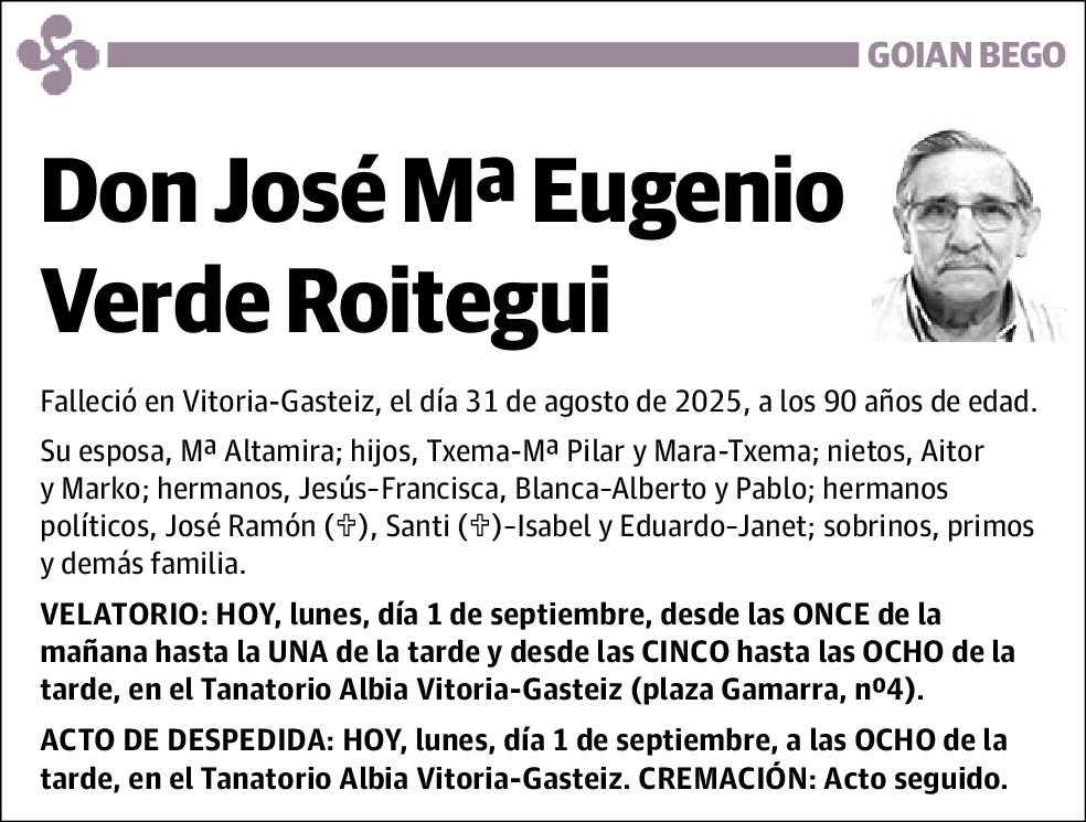 José Mª Eugenio Verde Roitegui