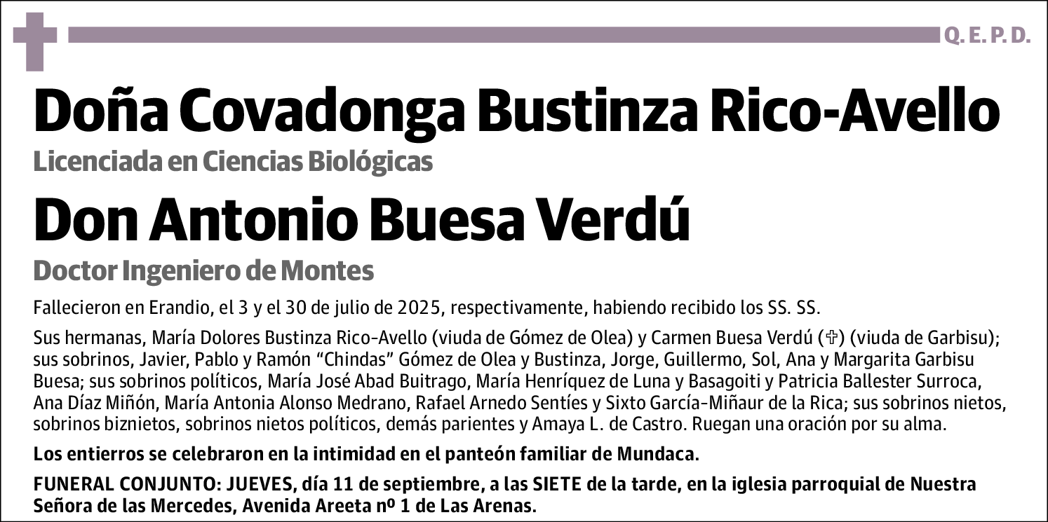 Covadonga y Buesa Verdú Bustinza Rico-Avello