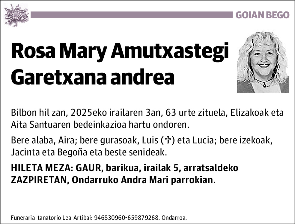 Rosa Mary Amutxastegi Garetxana