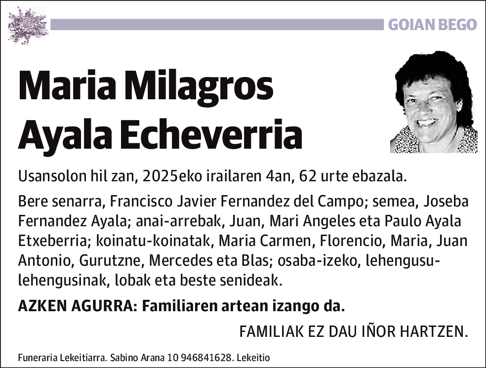 Maria Milagros Ayala Echeverria
