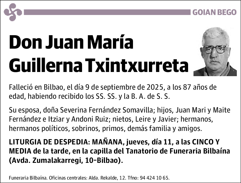 Juan María Guillerna Txintxurreta