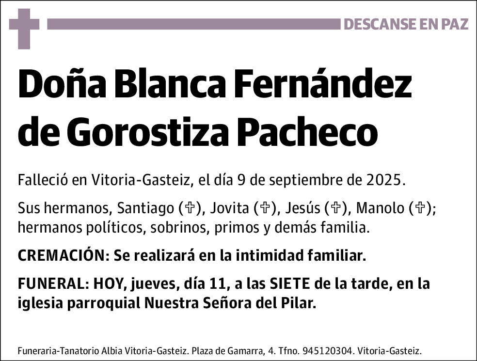 Blanca Fernández de Gorostiza Pacheco
