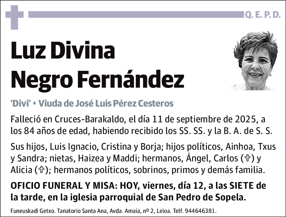 Luz Divina Negro Fernández
