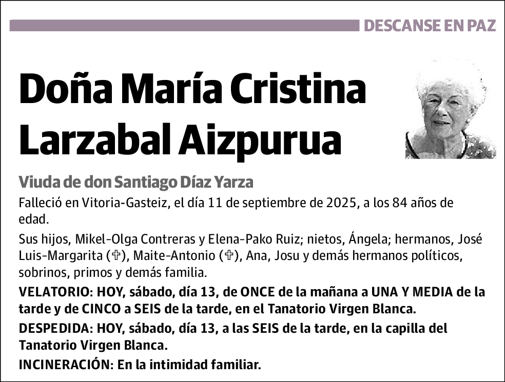 María Cristina Larzabal Aizpurua