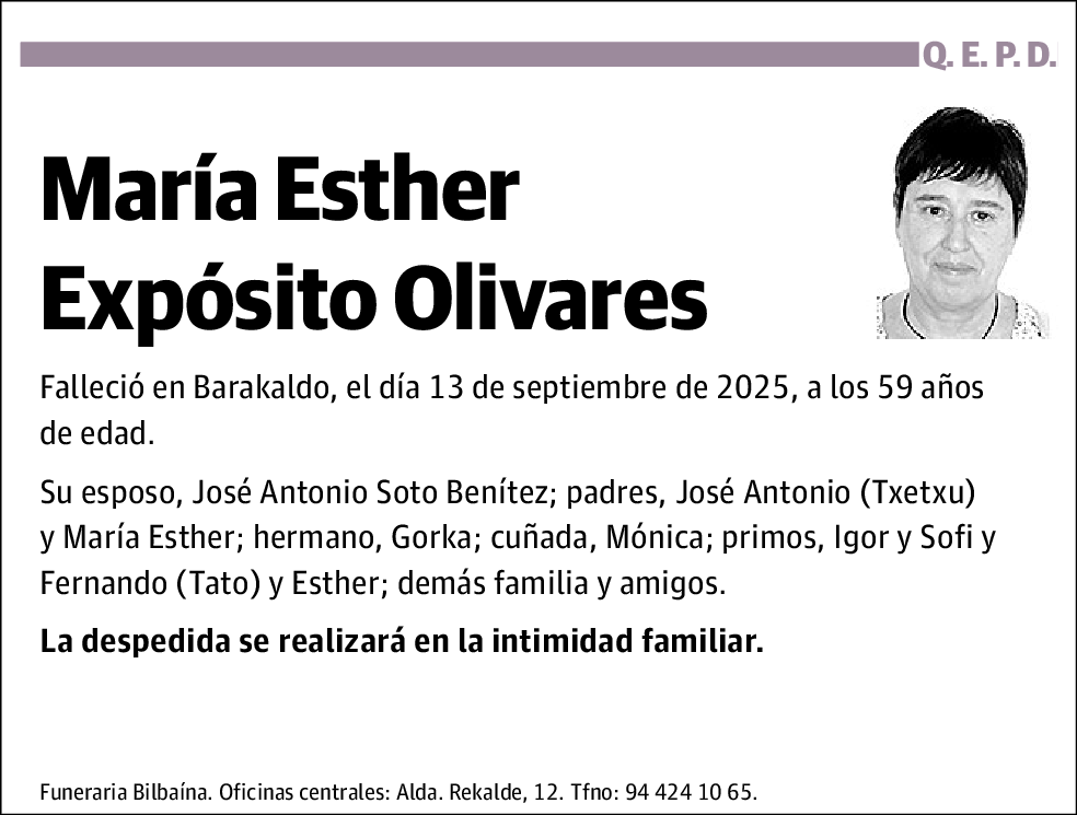 Maria Esther Exposito Olivares