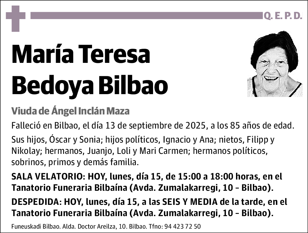 María Teresa Bedoya Bilbao