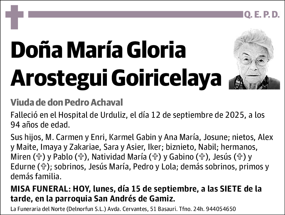 María Gloria Arostegui Goiricelaya