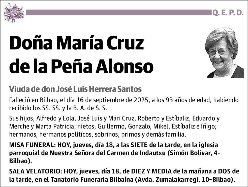 María Cruz de la Peña Alonso