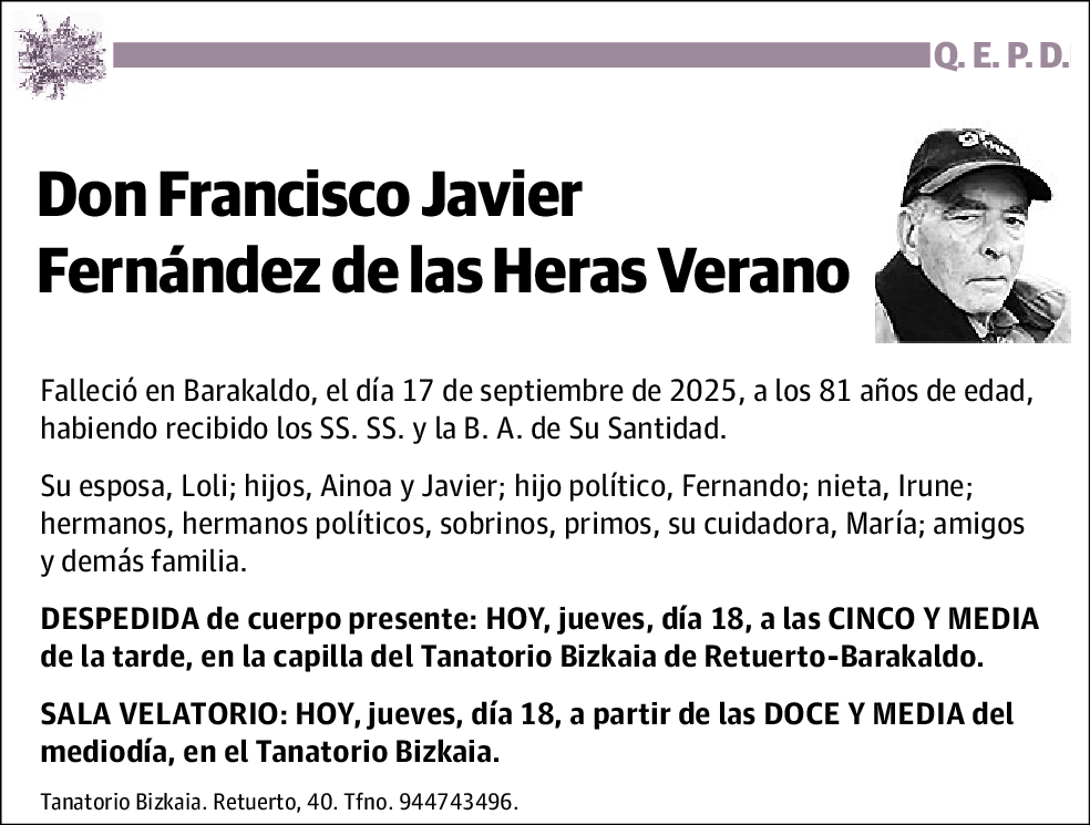 Francisco Javier Fernández de las Heras Verano