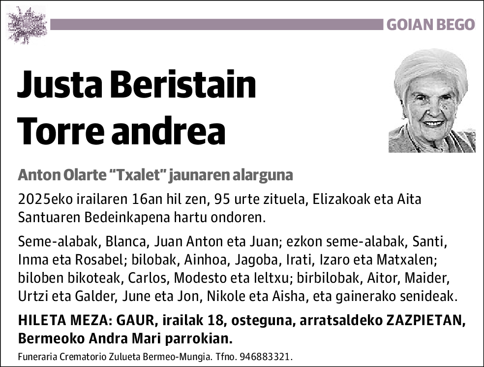 Justa Beristain Torre