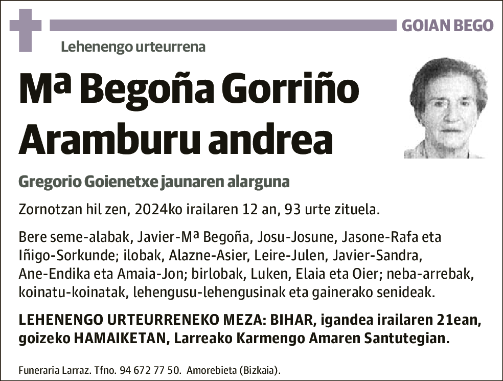 Mª Begoña Gorriño Aramburu