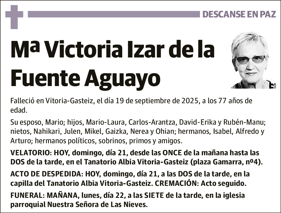 Mª Victoria Izar de la Fuente Aguayo