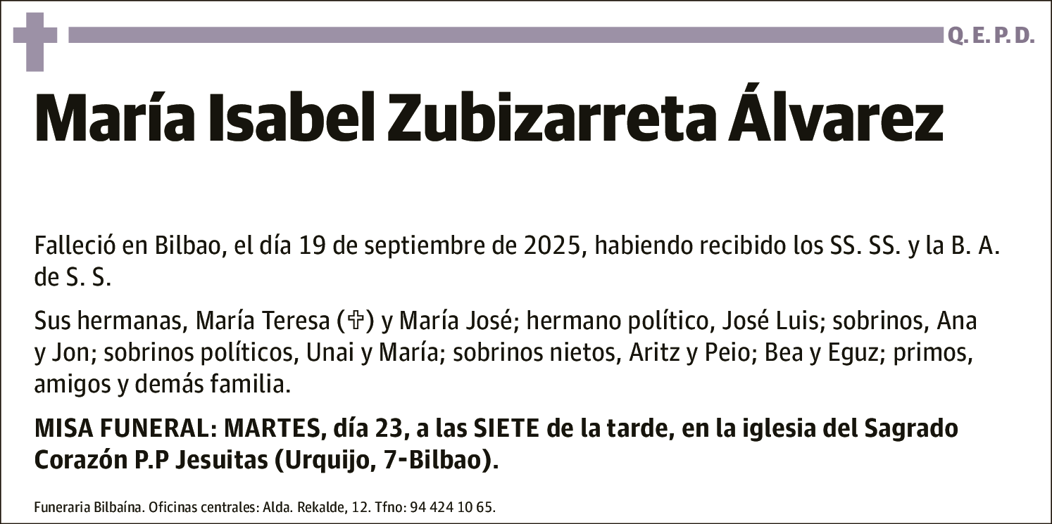 María Isabel Zubizarreta Álvarez