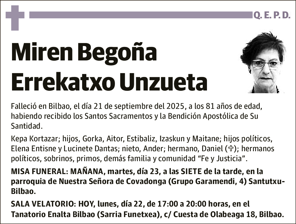 Miren Begoña Errekatxo Unzueta