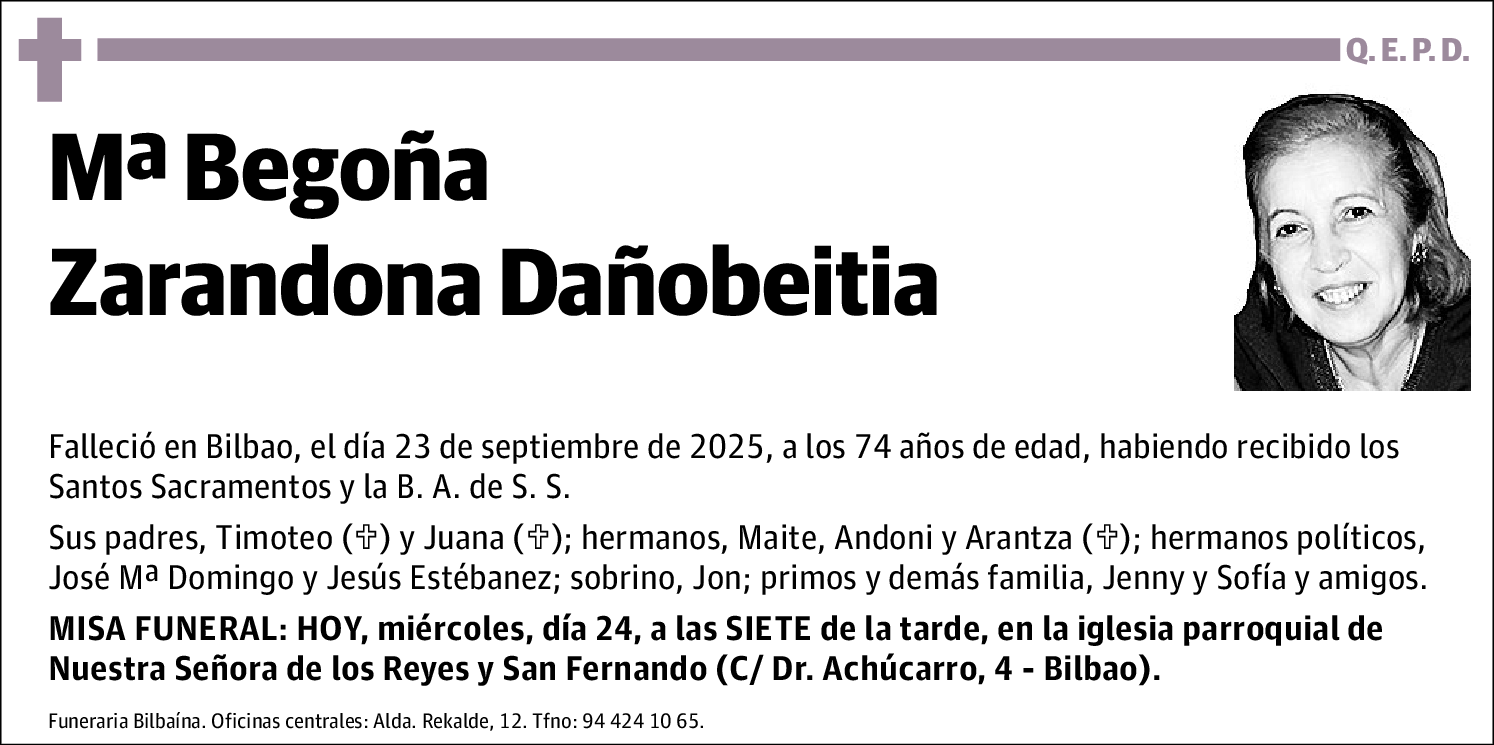Mª Begoña Zarandona Dañobeitia