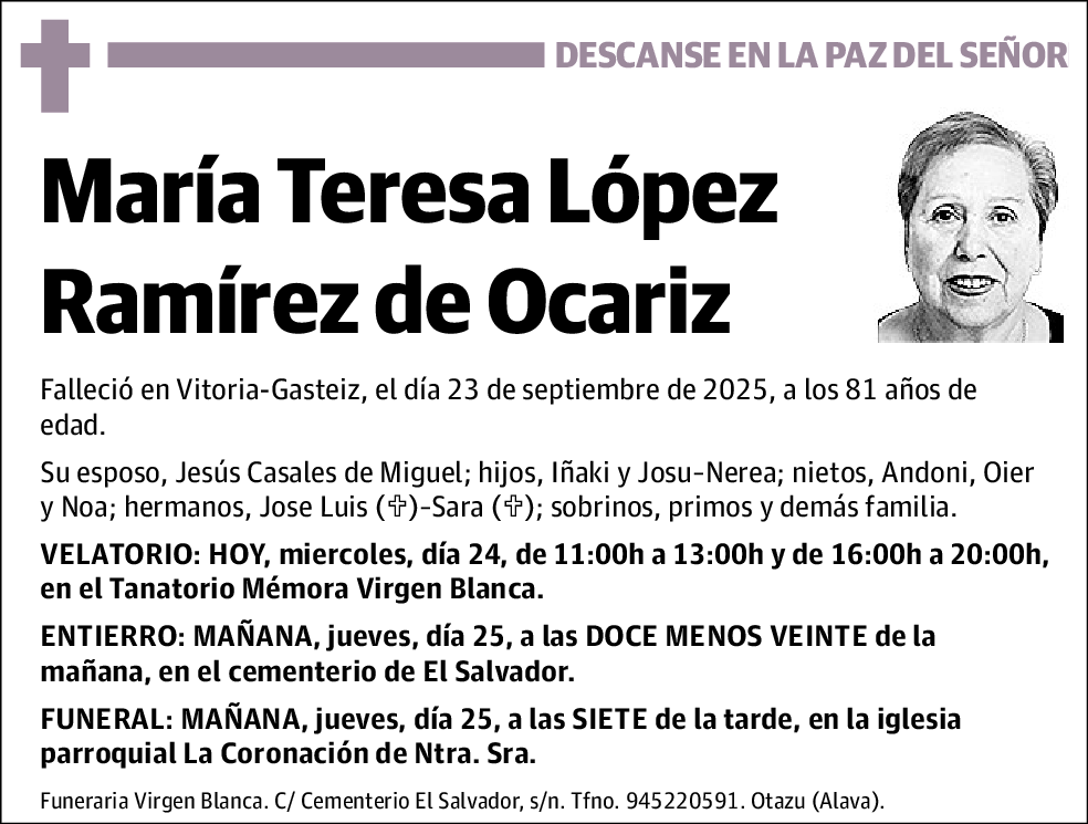 María Teresa López Ramírez de Ocariz