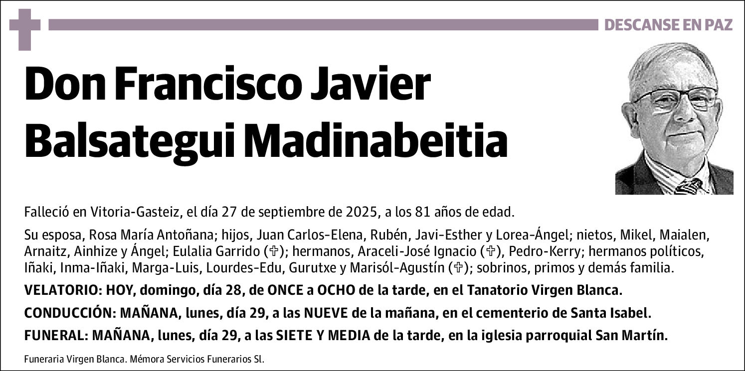 Francisco Javier Balsategui Madinabeitia