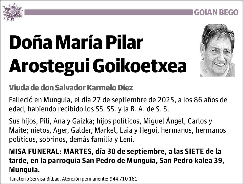 Pilar Arostegui Goikoetxea