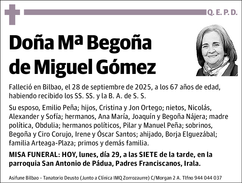 Mª Begoña de Miguel Gómez