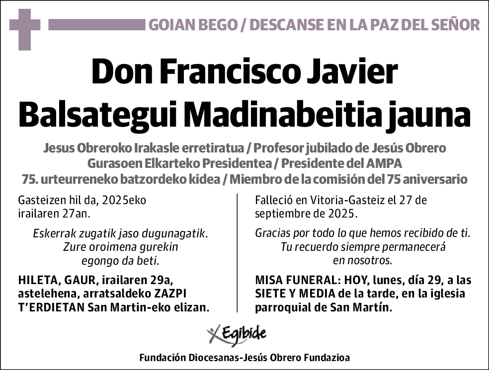 Francisco Javier Balsategui Madinabeitia