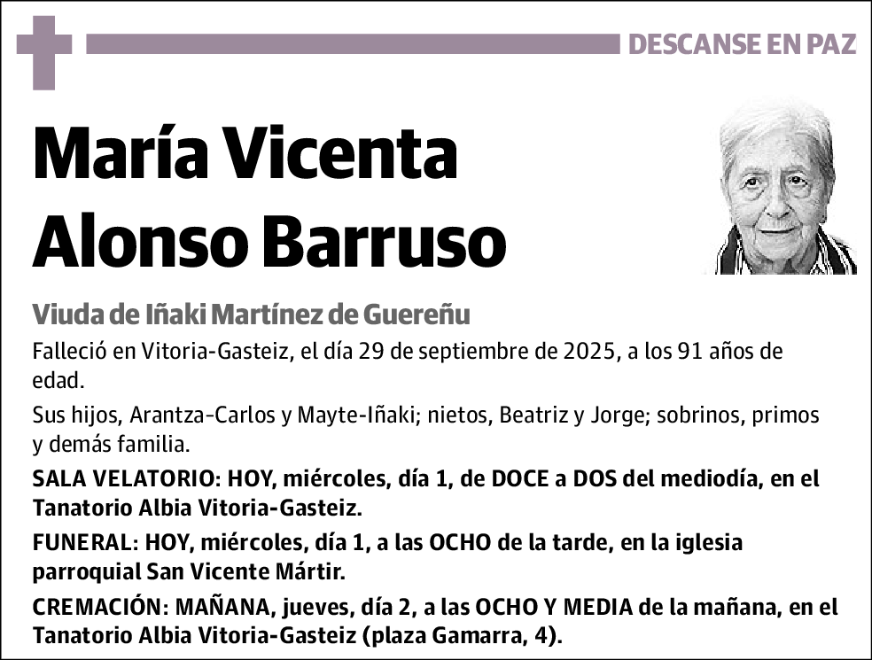 María Vicenta Alonso Barruso