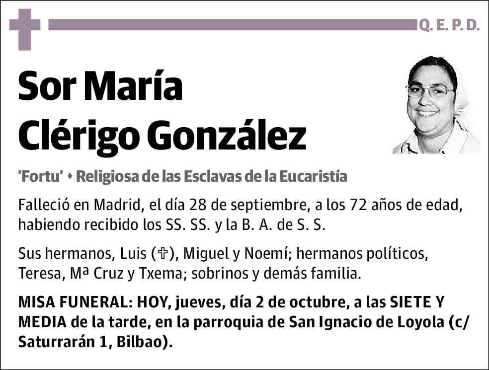 Sor María Clérigo González