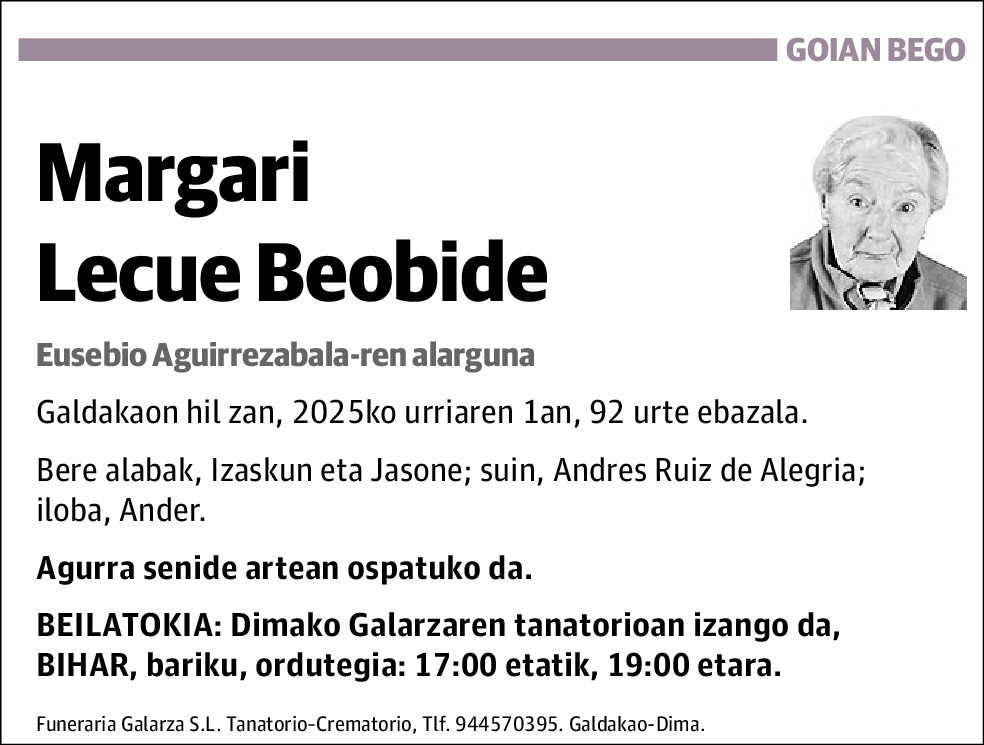 Margari Lecue Beobide