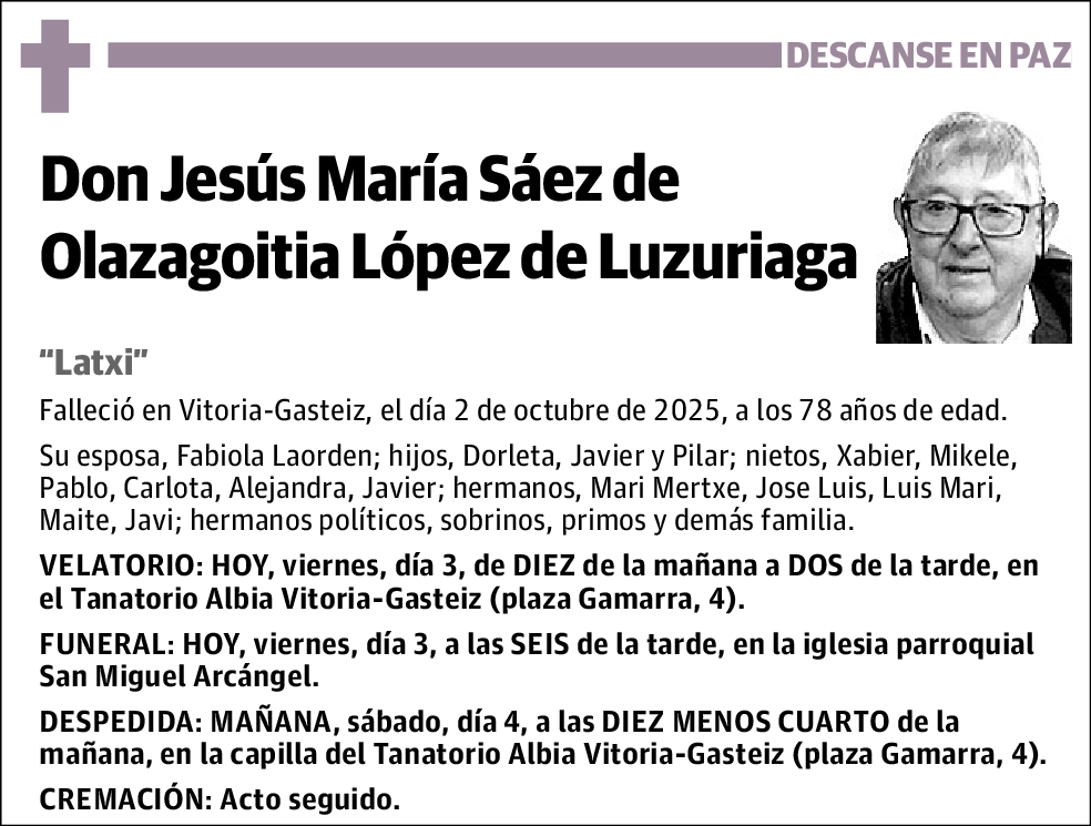 Jesús María Sáez de Olazagoitia López de Luzuriaga
